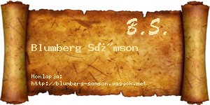 Blumberg Sámson névjegykártya